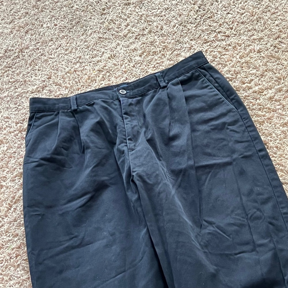 Dockers Women's Black Pleated Chinos Straight Leg 100% Cotton Pants Sz 16 Medium